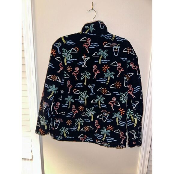 Chubbies Neon Cocktail Reversible Fleece Pullover Jacket Windbreaker Tropica Siz - Picture 6 of 7